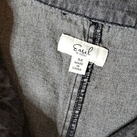 Easel Dark Gray/Black Wash Denim Dress - Picture 2 of 5